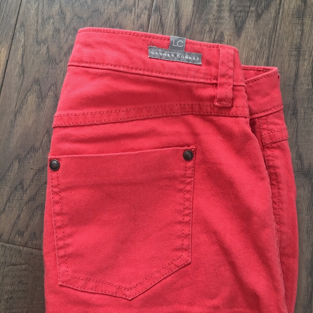 LAUREN CONRAD red skinny denim